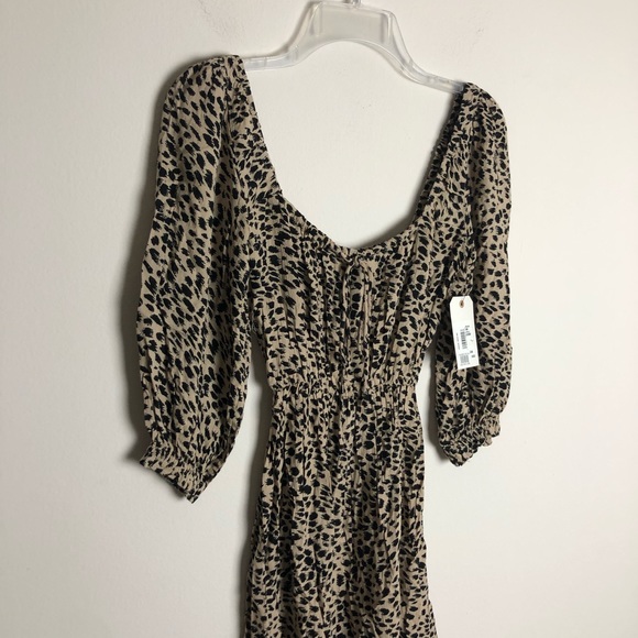 NWT Billabong Riviera Leopard Square Neck Mini Dress - Picture 5 of 9